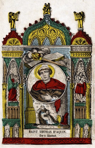 São Tomás de Aquino (1228 - 1274). Imagem de Epinal, primeira metade do século XIX de French School