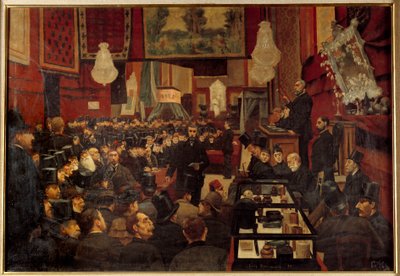 Venda no Encheres no século XIX, pintura anónima da Escola Francesa. de French School