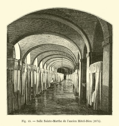 Salão de Santa Marta do Hotel Dieu, 1875 de French School