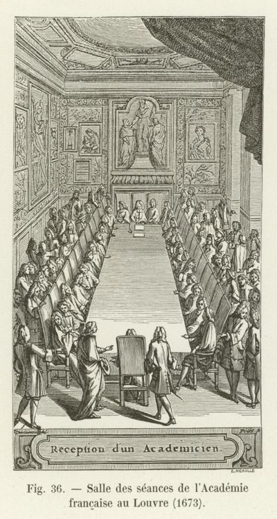 Salle des seances da Academia Francesa no Louvre, 1673 de French School