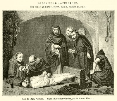 Salão de 1841, Pintura, Uma Cena da Inquisição (gravura) de French School