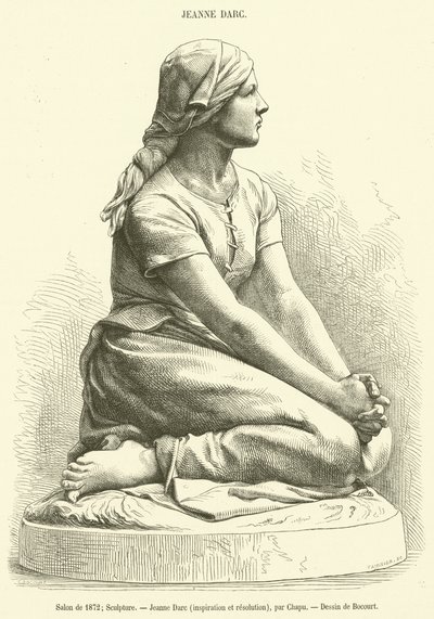 1872 Salão, Escultura, Jeanne Darc, inspiração e resolução (gravura) de French School