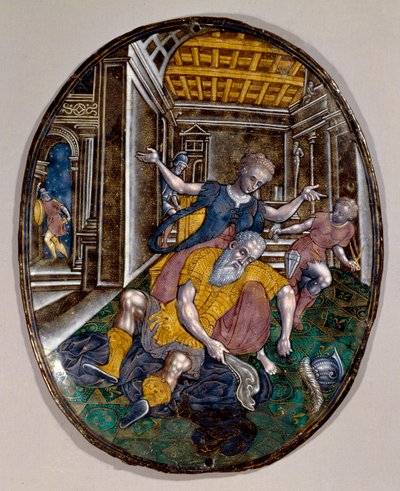 Sansão e Dalila Sansão perde força depois de Dalila cortar seu cabelo. Livreto de Limoges. 1575 aproximadamente. Londres Victoria e Albert Museum de French School