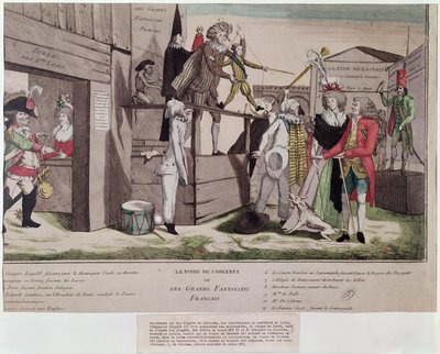 Desenhos animados satíricos sobre os emigrados franceses em Coblentz e a Declaração de Pillnitz, 1791 de French School