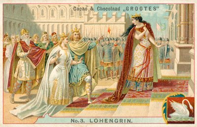 Cena da ópera Lohengrin (chromolitho) de Richard Wagner de French School