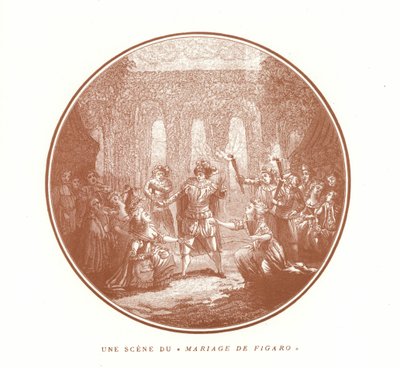 Cena do casamento de Figaro, de Wolfgang Amadeus Mozart de French School