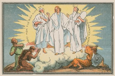 Cena da vida de Jesus (gravura colorida) de French School