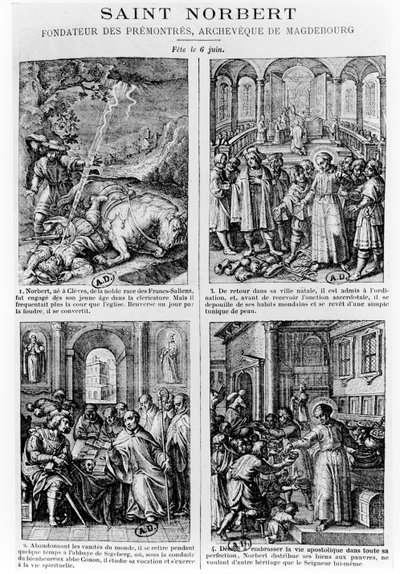 Cenas da vida de São Norberto, fundador da ordem premonstratense de cânones regulares de French School