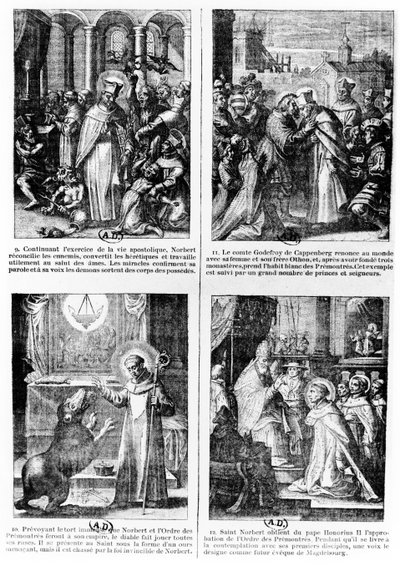 Cenas da vida de São Norberto, fundador da ordem premonstratense de cânones regulares de French School
