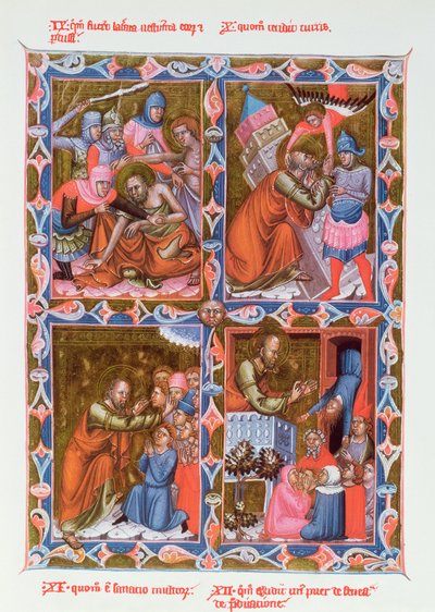 Cenas da vida de São Paulo, fac-símile de um manuscrito do século XV da Legendaire des Anjou-Hongrie, escola de Bolonha de French School