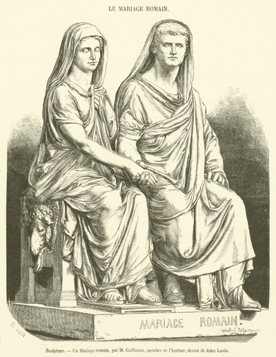 Escultura, Um Casamento Romano (gravura) de French School