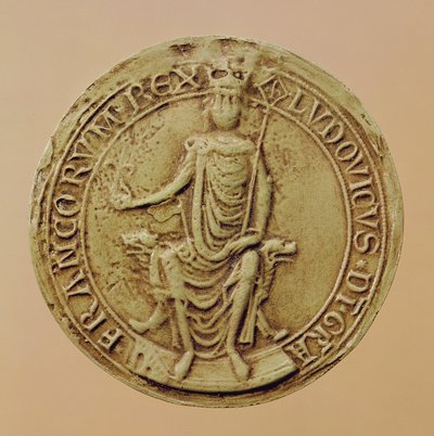 Selo de Luís VIII (1187-1226) (cera) de French School