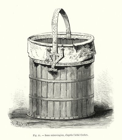 Merovingian balde, após abbe Cochet (gravura) de French School