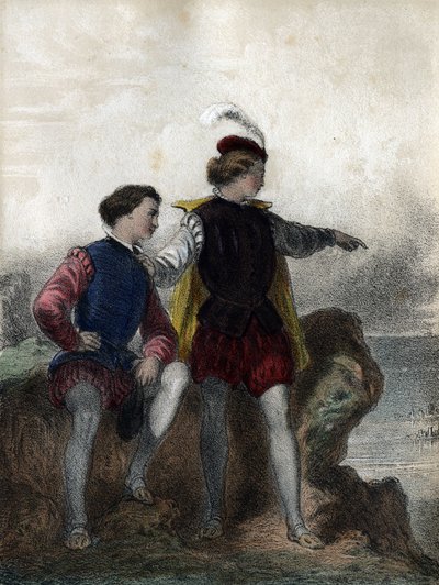 Ver disse Gustave Wasa (Gustave I Vasa: 1495 - 1560) para Sturce, mostrando-lhe o ponto preto no horizonte (a frota dinamarquesa de Christian II indo para a Suécia) - em “” As crianças ilustres - contos históricos ”” por Madame Eugenie Foa de French School