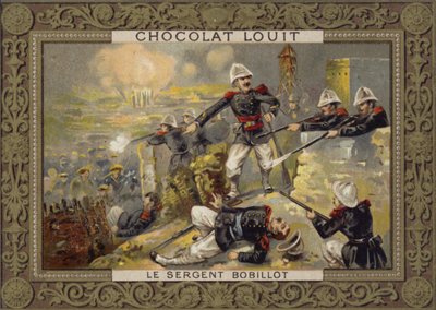 Sargento Jules Bobillot, soldado francês, no Cerco de Tuyen Quang, Tonkin, Guerra Sino-Francesa, 1884-1885 de French School