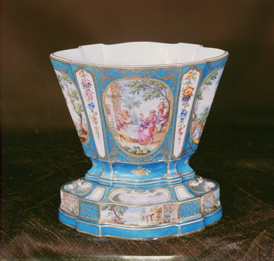 Jardineira Sevres Fan blue-celeste (porcelana) de French School