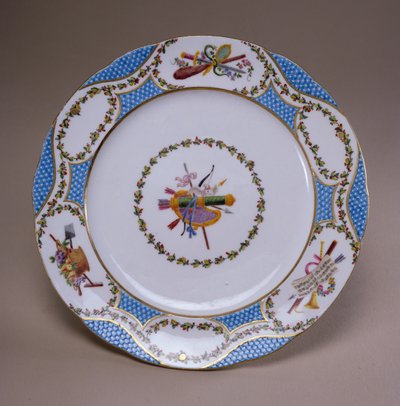 Prato de serviço de sobremesa Sevres, do Melbourne Service, 1770 (porcelana de pasta mole) de French School
