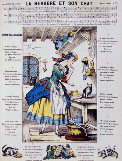 Música de folha para a canção popular: a pastora e o seu gato - image d
