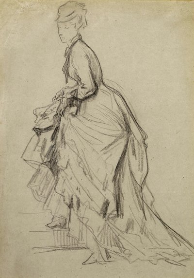 Mostrando um tornozelo, c.1880 (giz no papel) de French School