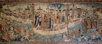 Cerco de Dijon pelos suíços em 7/09/1513, tapeçaria de Tournai, Museu de Belas Artes de Dijon. de French School