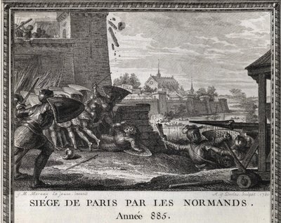 Sítio de Paris pelos normandos, ano 885. Gravura do "Figures de l