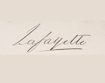 Assinatura de Marie-Joseph-Paul-Yves-Roch-Gilbert do Motier, Marquis de Lafayette de French School
