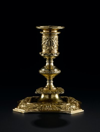 Castiçal de prata dourada com bico destacável, do serviço de banheiro Lennoxlove, de propriedade de Frances Teresa Stewart, duquesa de Richmond e Lennox: francês, Paris, por Pierre Masse, 1661-1662 de French School