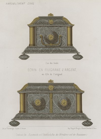 Caixão de filigrana de prata de French School