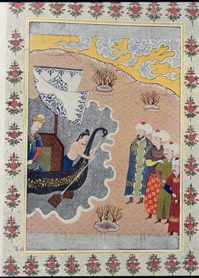 Sinbad embarcando, ilustração para Sinbad o marinheiro, das noites árabes, 1895 (gravura a cores) de French School