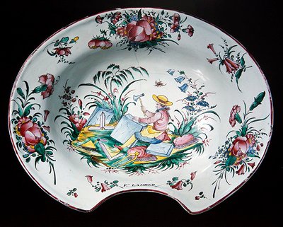 Placa de Sinceny com uma decoração de pedreiro, c.1780 (louça de barro policromada) de French School