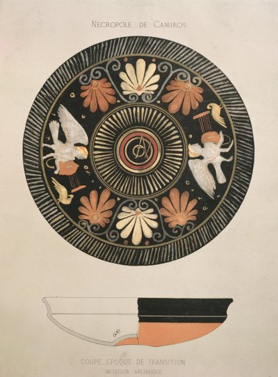 Sirenes, cópia de um vaso grego antigo original da necrópole dos Camiros. de French School