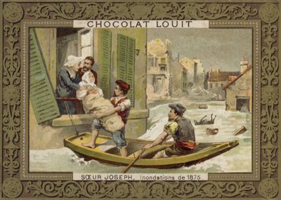 Irmã Joseph ajudando a resgatar pessoas nas inundações de 1875 de French School