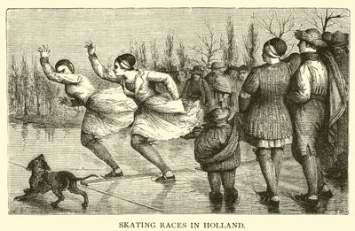Corridas de Patinagem na Holanda (gravura) de French School