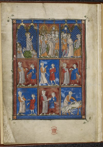 Sloane MS 1977 fol.5v Nove miniaturas mostrando cenas bíblicas e médicas, Chirurgia de French School