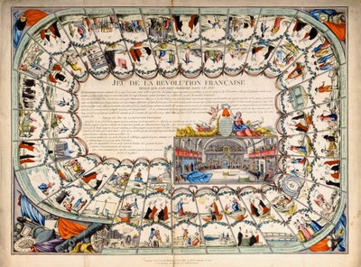 Placa de cobras e escadas baseada na Revolução Francesa, 1791 de French School