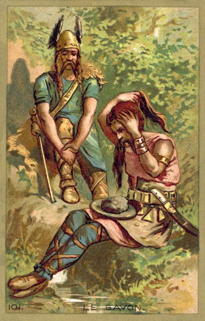 Sabão, utilizado pelos guerreiros gálicos (cromolitho) de French School