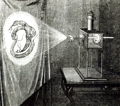 Microscópio Solar, das Grandes e Antigas e Modernas Invenções de Louis Figuier (1819-94), Paris, 1861 de French School