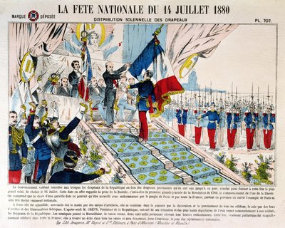 Distribuição Solene de Bandeiras na Longchamp pelo Presidente Jules Grevy (1807-91), 14 de julho de 1880, 1880 de French School