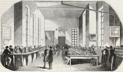 Cartas ordenadas de Paris - Gravura em "Tableau-de-Paris" de Edmond Texier 1852 de French School