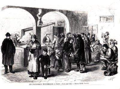 Sopa de cozinha em Paris, c. 1860 de French School