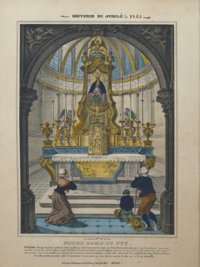 Lembrança do Jubileu de Nossa Senhora de Puy em 1842 de French School