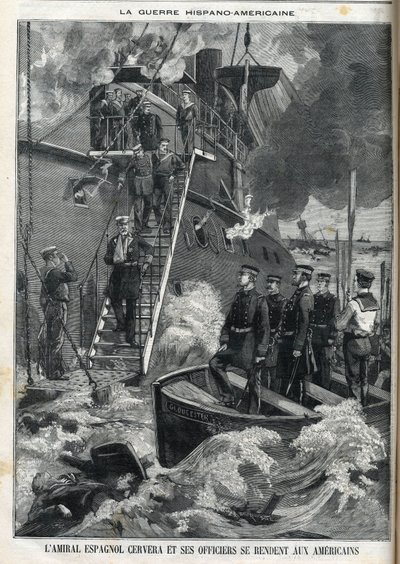 O almirante espanhol Cervera e os seus oficiais renderam-se aos americanos. A guerra de endividamento de Cuba, que estava sob domínio espanhol, eclodiu em 1895, e os cubanos pediram aos americanos para intervir. Assim, a guerra entre a Espanha e a América  de French School