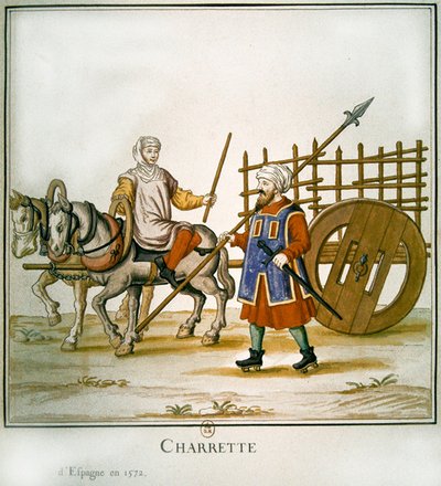 Carrinho espanhol, 1672 (wc no papel) de French School