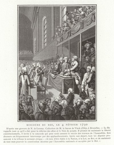 Discurso do rei Luís XVI da França na Assembléia Nacional, Revolução Francesa, 4 de fevereiro de 1790 de French School