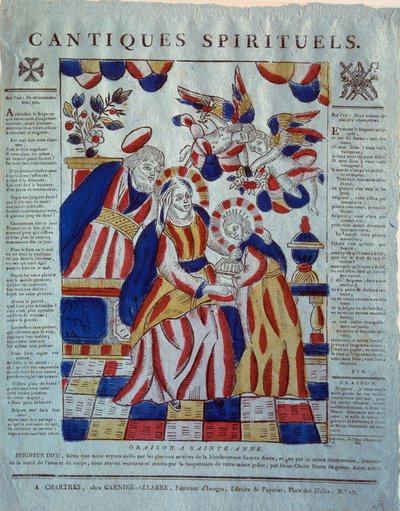 Canto espiritual: oração a Santa Ana. Gravura do século XIX. Paris, Museu de Artes e Tradições Populares de French School