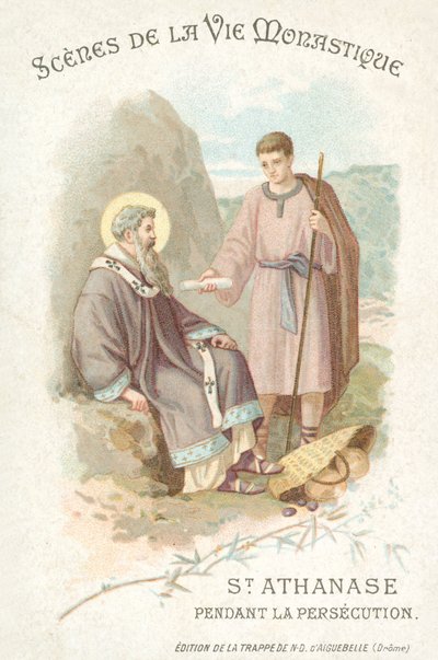 São Anathasio durante a perseguição dos cristãos (chromolitho) de French School