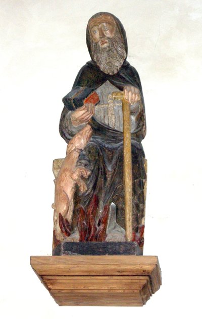 Santo António Abade (madeira pintada) de French School