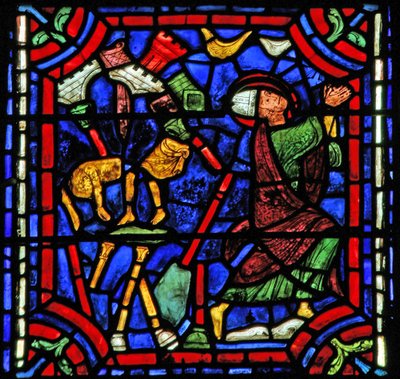St. Apollinaire: templo de Apolo cai enquanto ele ora (w36) de French School