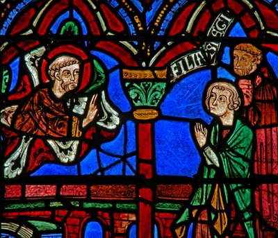 Janela St Cheron: aparece em seu túmulo (w15) de French School