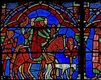 Janela St Cheron: os príncipes cavalo e entourage (w15) de French School